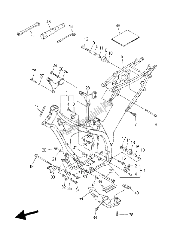 Todas las partes para Marco de Yamaha WR 250F 2008