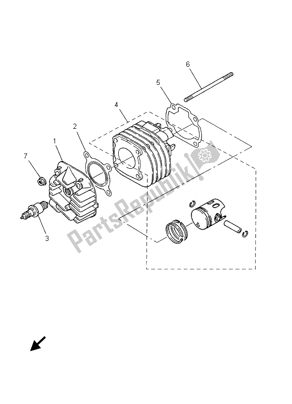 Todas as partes de Cilindro do Yamaha CS 50R AC JOG 2007