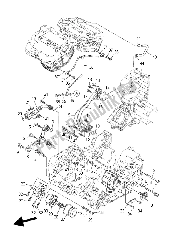 All parts for the Oil Pump of the Yamaha XV 1900A 2011