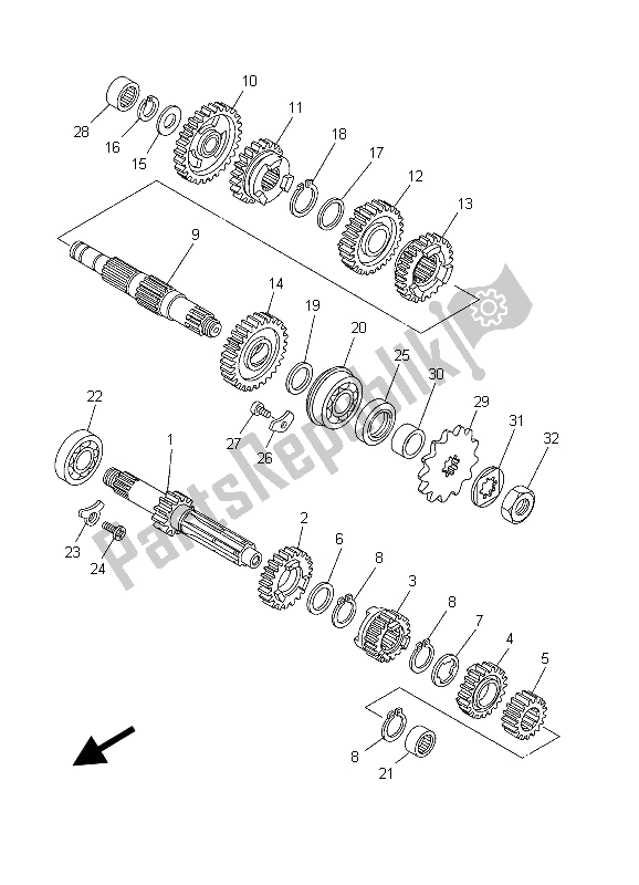 Toutes les pièces pour le Transmission du Yamaha YZ 125 2003