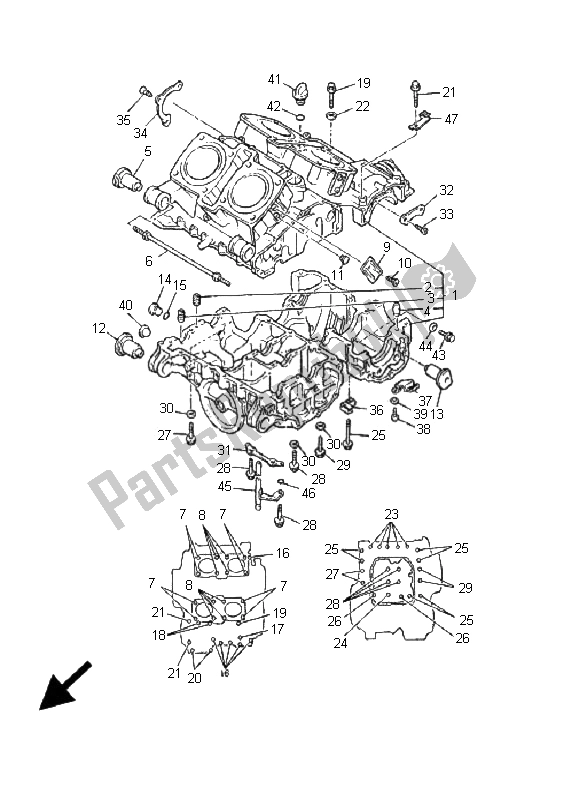 Tutte le parti per il Carter del Yamaha V MAX 12 1200 2001