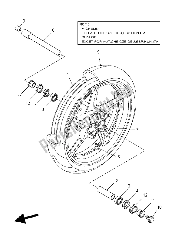 Todas las partes para Rueda Delantera de Yamaha YZF R1 1000 2009