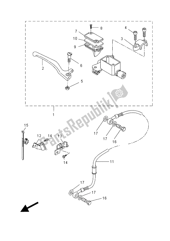 All parts for the Front Master Cylinder of the Yamaha NS 50 2015