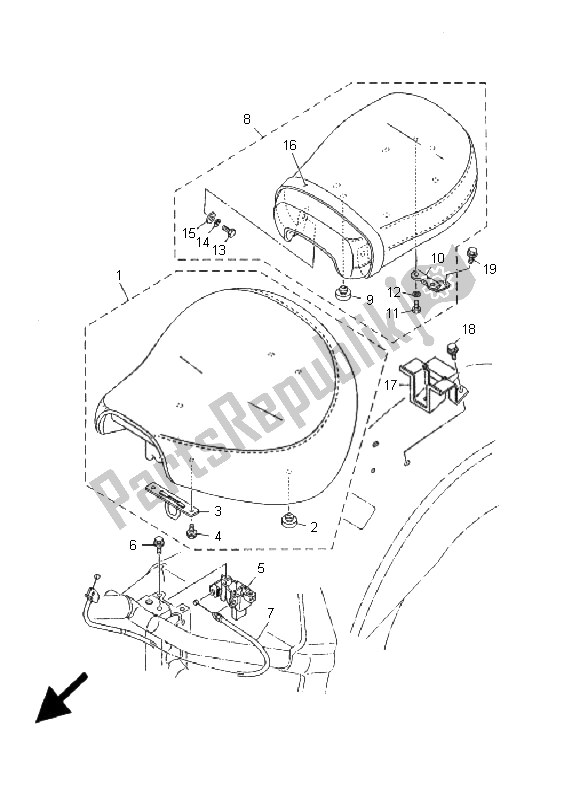 Tutte le parti per il Posto A Sedere del Yamaha XV 1600A Wildstar 2001