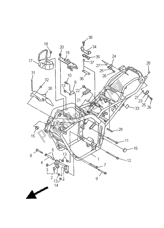 Toutes les pièces pour le Cadre du Yamaha FZS 600 2000