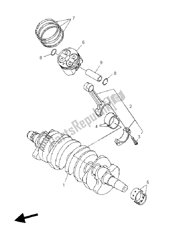 Toutes les pièces pour le Vilebrequin Et Piston du Yamaha FZ6 Sahg 600 2007