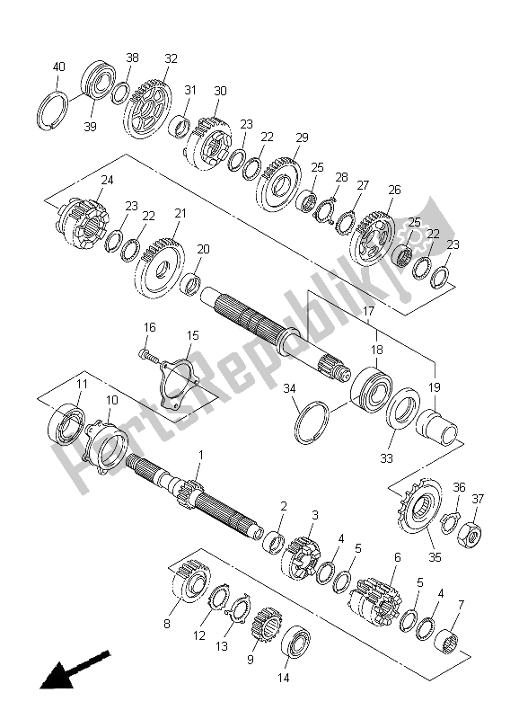 Toutes les pièces pour le Transmission du Yamaha YZF R1 1000 2005