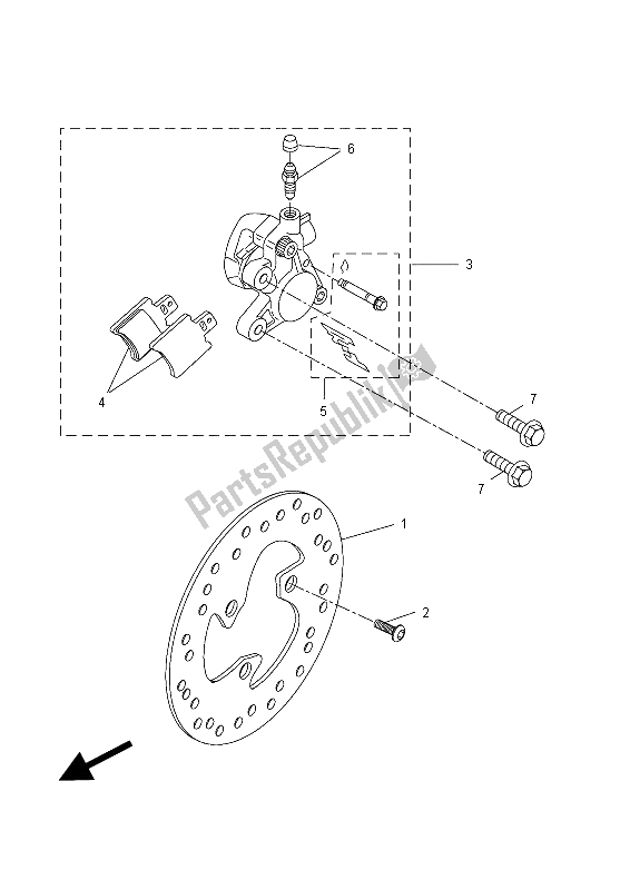 All parts for the Front Brake Caliper of the Yamaha NS 50 Aerox 2014