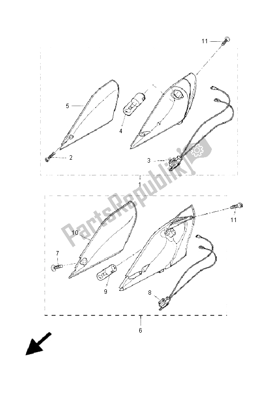 Tutte le parti per il Luce Lampeggiante del Yamaha CS 50 RS BWS Next Generation 2005
