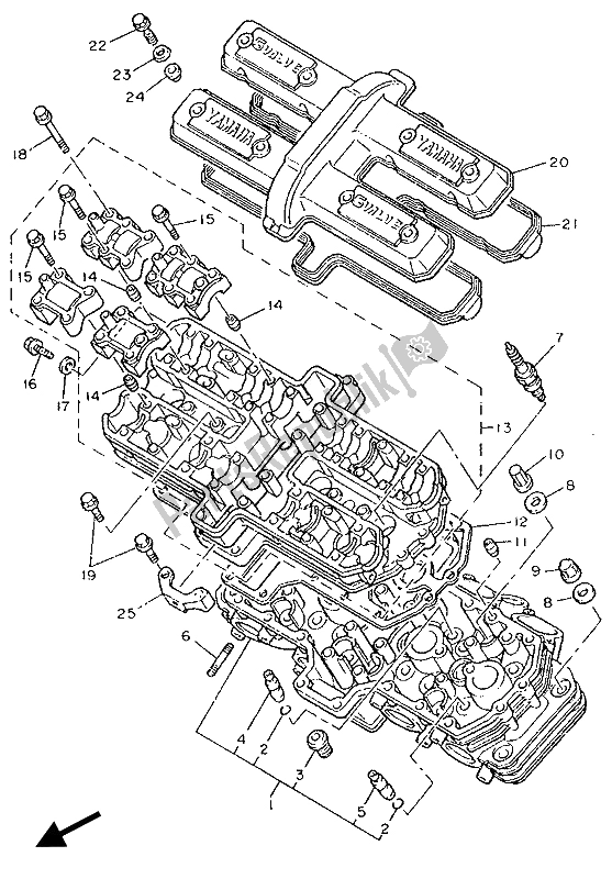 Todas las partes para Cabeza De Cilindro de Yamaha FZ 750 Genesis 1990