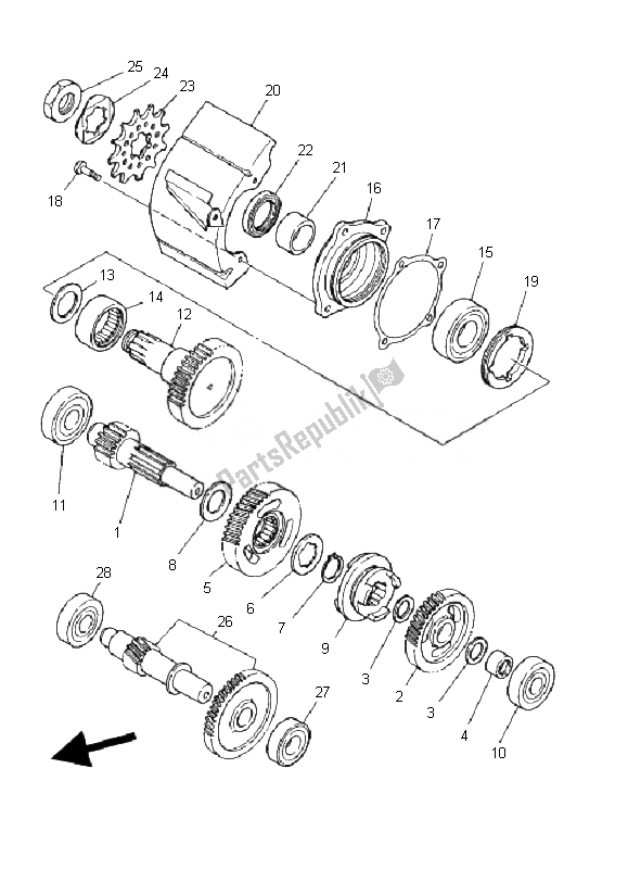 Todas las partes para Transmisión de Yamaha YFM 125 Grizzly 2010