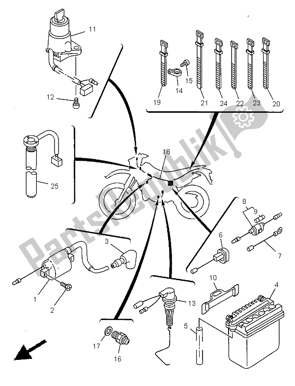 Wszystkie części do Elektryczny 1 Yamaha DT 125R 1997