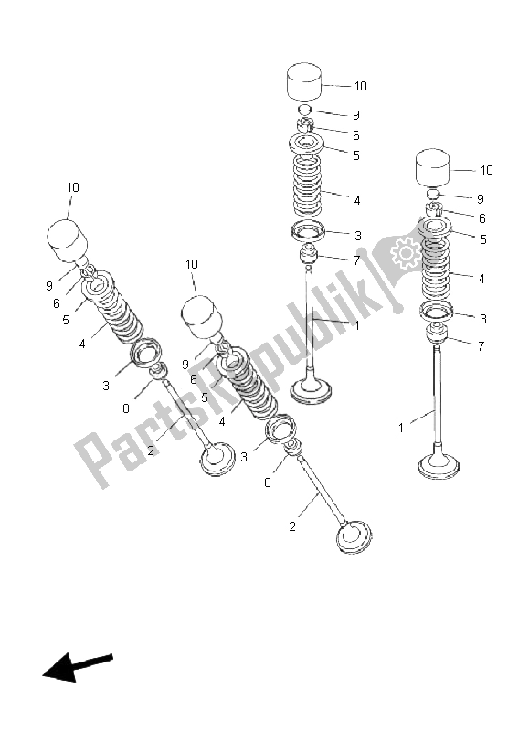 All parts for the Valve of the Yamaha FJR 1300A 2009