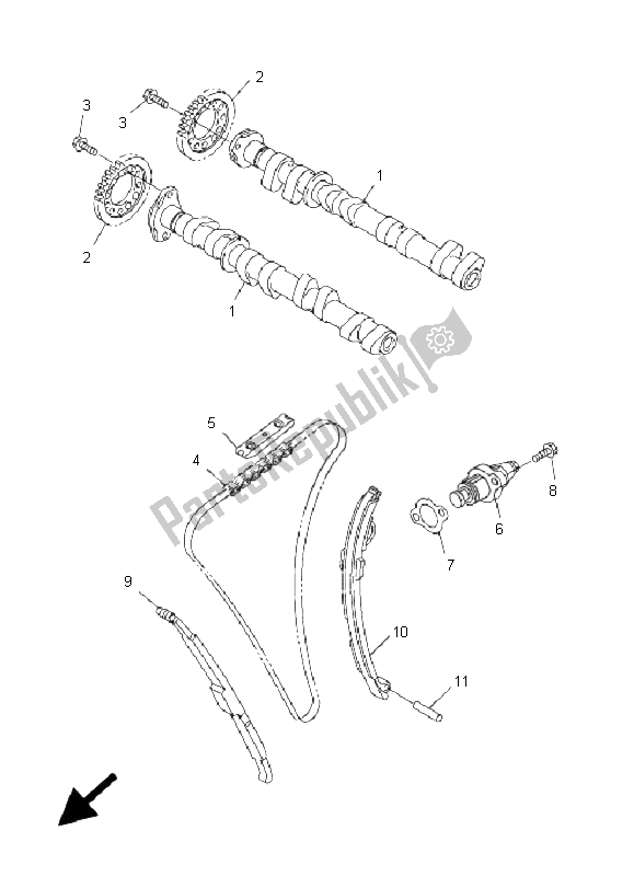 All parts for the Camshaft & Chain of the Yamaha FJR 1300 AS 2008