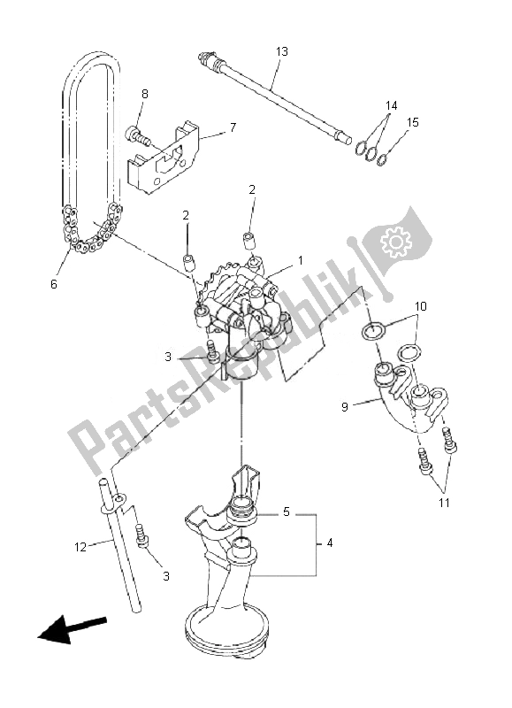 Alle onderdelen voor de Oliepomp van de Yamaha FZ6 SHG Fazer 600 2007