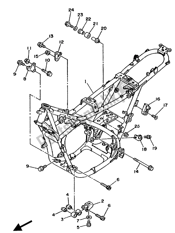 Todas as partes de Quadro, Armação do Yamaha TDR 250 1990