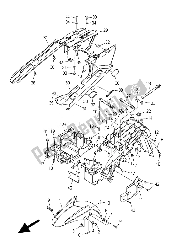 Todas las partes para Defensa de Yamaha FJR 1300A 2014