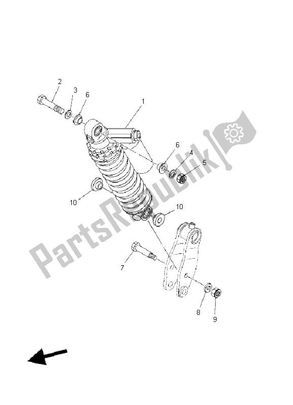 Toutes les pièces pour le Suspension Arrière du Yamaha YFM 660R 2004