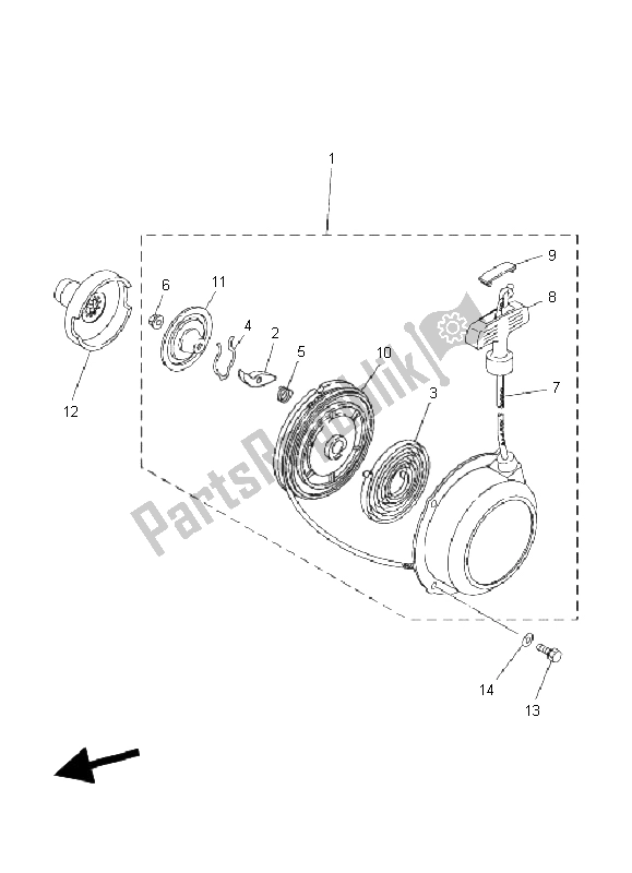 All parts for the Starter of the Yamaha YFM 450 FA Kodiak 4X4 2004