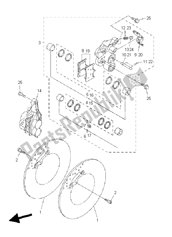 Tutte le parti per il Pinza Freno Anteriore del Yamaha FZ8 N 800 2011