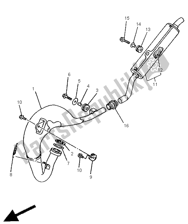 All parts for the Exhaust of the Yamaha YZ 80 LW 1999