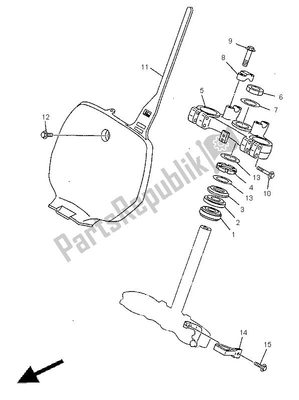 Tutte le parti per il Timone del Yamaha YZ 125 1999