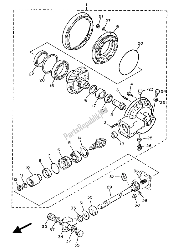 Tutte le parti per il Albero Di Trasmissione del Yamaha XVZ 13 TD Venture Royal 1300 1990