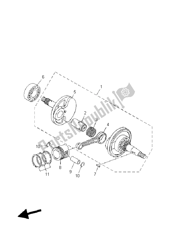 Todas las partes para Cigüeñal Y Pistón de Yamaha TT R 50E 2008