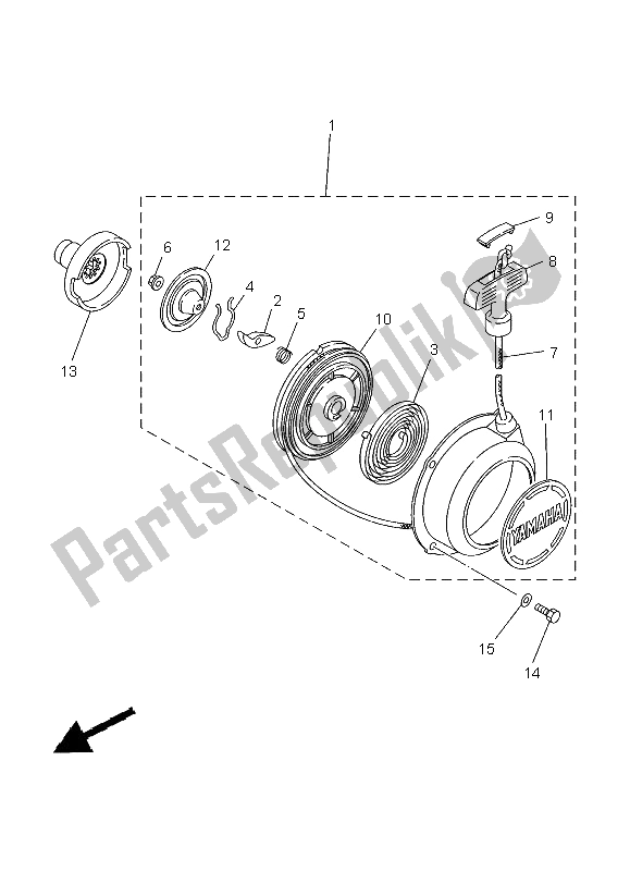 All parts for the Starter of the Yamaha YFM 400 FA Kodiak Automatic 2002