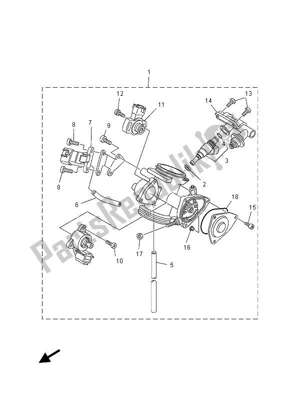 Tutte le parti per il Gruppo Corpo Farfallato 1 del Yamaha YFM 700 GPD Grizzly 4X4 2013