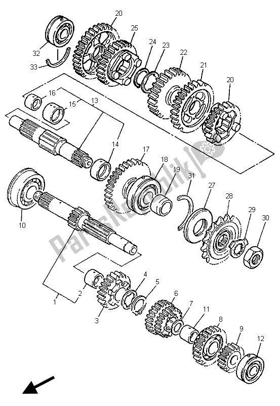 Toutes les pièces pour le Transmission du Yamaha YZF 750 SP 1996