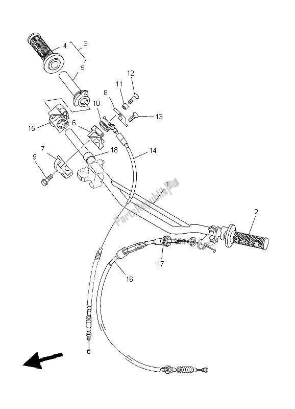 Wszystkie części do Uchwyt Kierownicy I Kabel Yamaha YZ 125 2004