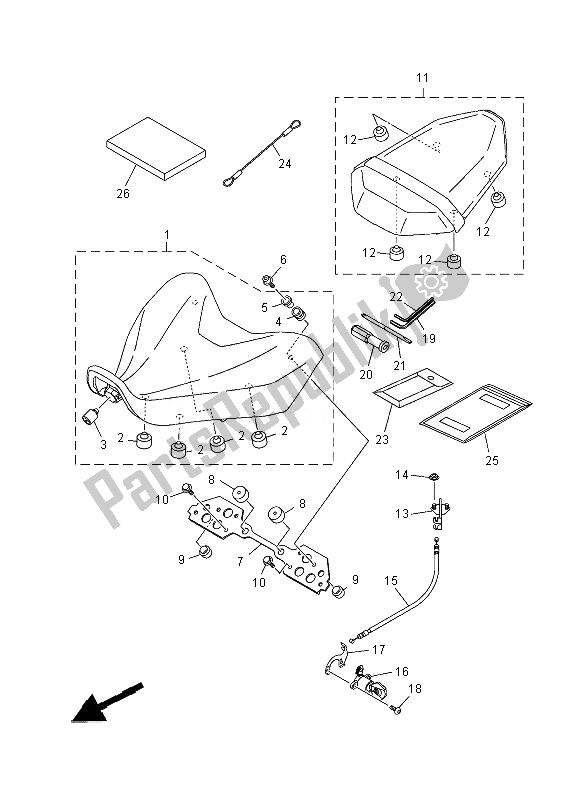 Toutes les pièces pour le Siège du Yamaha MT 07 700 2014