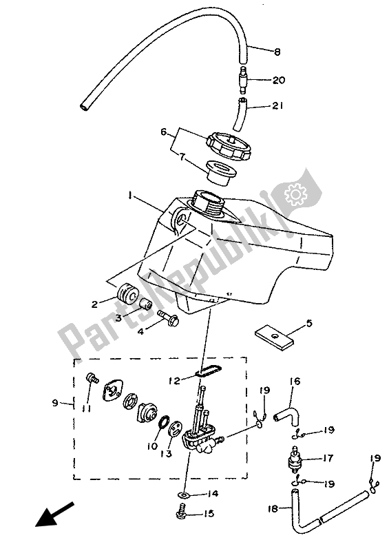 Tutte le parti per il Serbatoio Di Carburante del Yamaha TY 250Z 1993