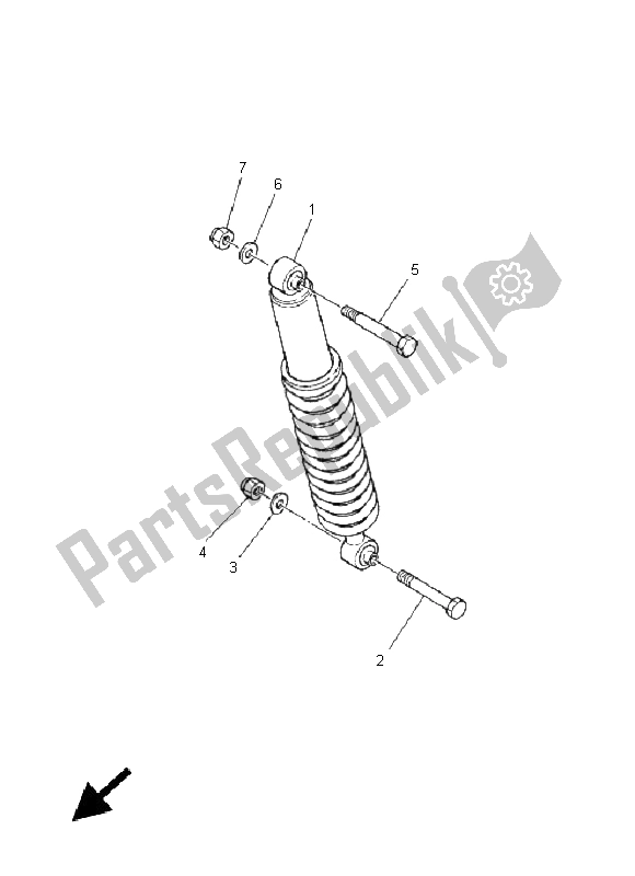 All parts for the Rear Suspension of the Yamaha DT 125X 2005