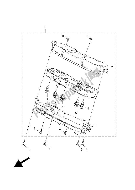 All parts for the Meter of the Yamaha YP 400R 2015