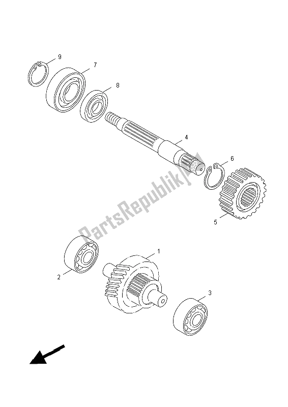 All parts for the Transmission of the Yamaha YN 50 FMU 2014