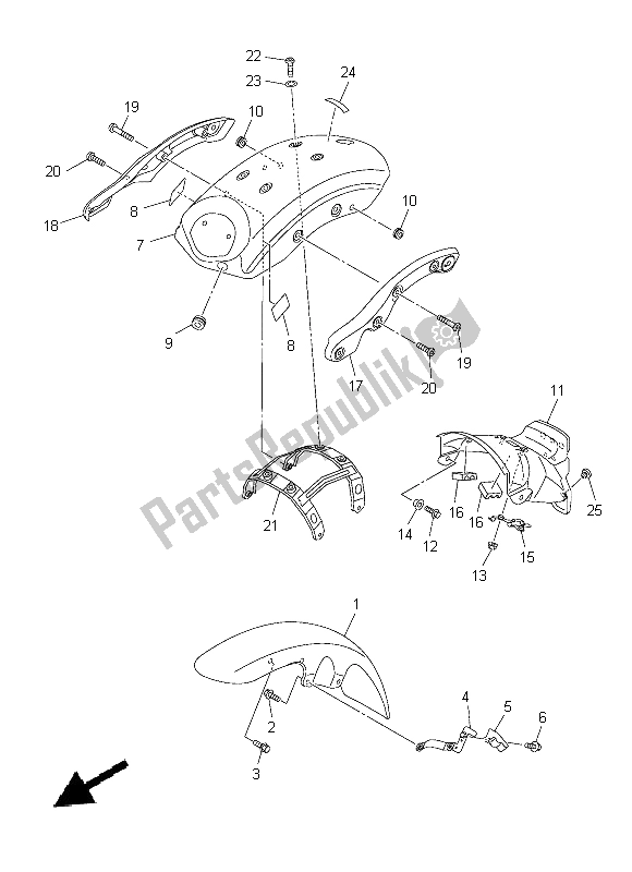 Toutes les pièces pour le Aile du Yamaha XVS 950 CU 2014