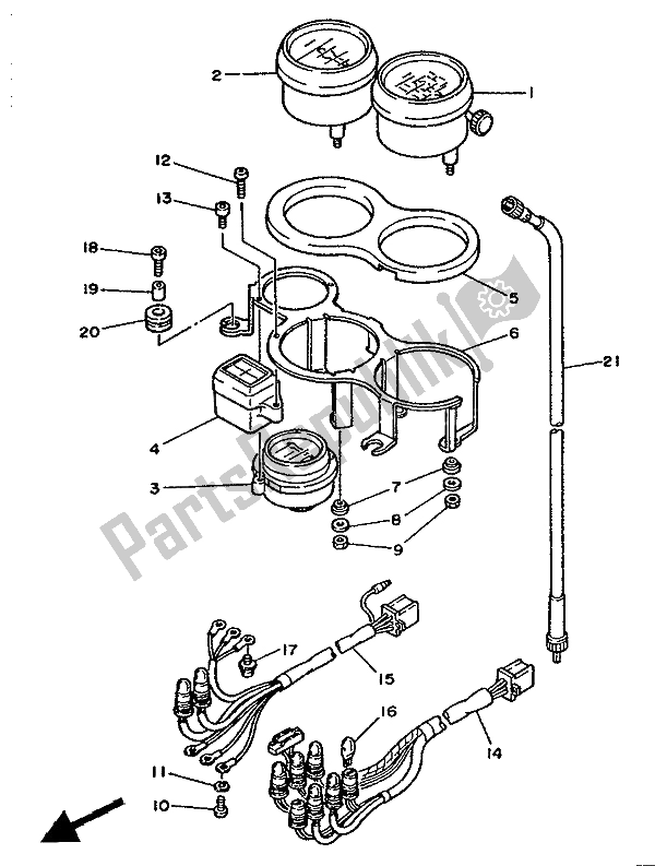 Toutes les pièces pour le Mètre du Yamaha RD 350 LCF 1988