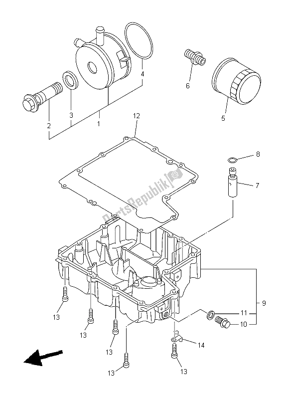 Todas as partes de Limpador De óleo do Yamaha XJ6S Diversion 600 2009