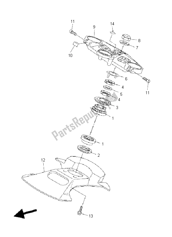 Todas las partes para Direccion de Yamaha FJR 1300A 2006