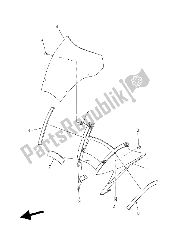 Tutte le parti per il Cowling 1 del Yamaha XT 660R 2004