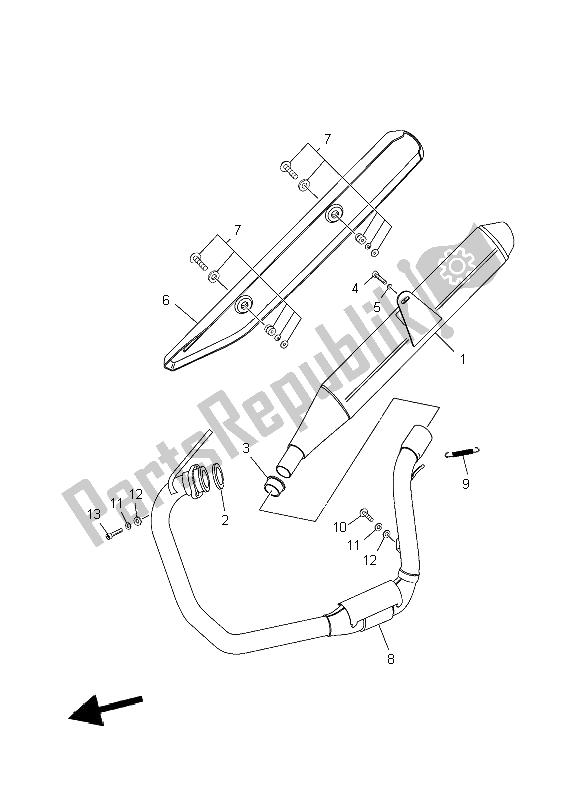 All parts for the Exhaust of the Yamaha XT 125R 2006