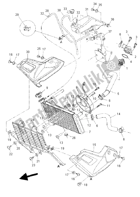 Toutes les pièces pour le Tuyau De Radiateur du Yamaha XT 660Z Tenere 2008