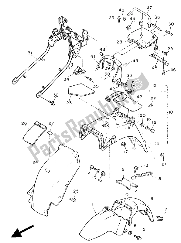 Tutte le parti per il Parafango del Yamaha FZ 750 Genesis 1991