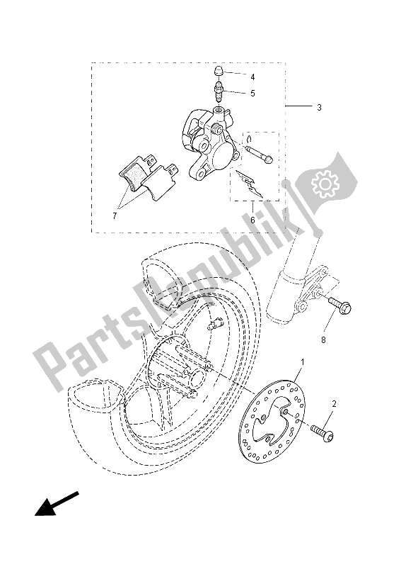 Toutes les pièces pour le étrier De Frein Avant du Yamaha YQ 50 Aerox 2012