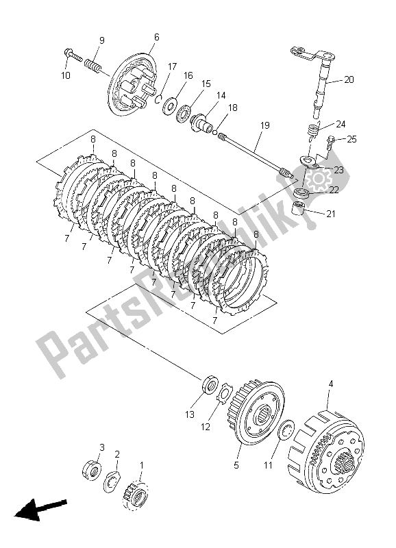 Toutes les pièces pour le Embrayage du Yamaha YZ 450F 2004