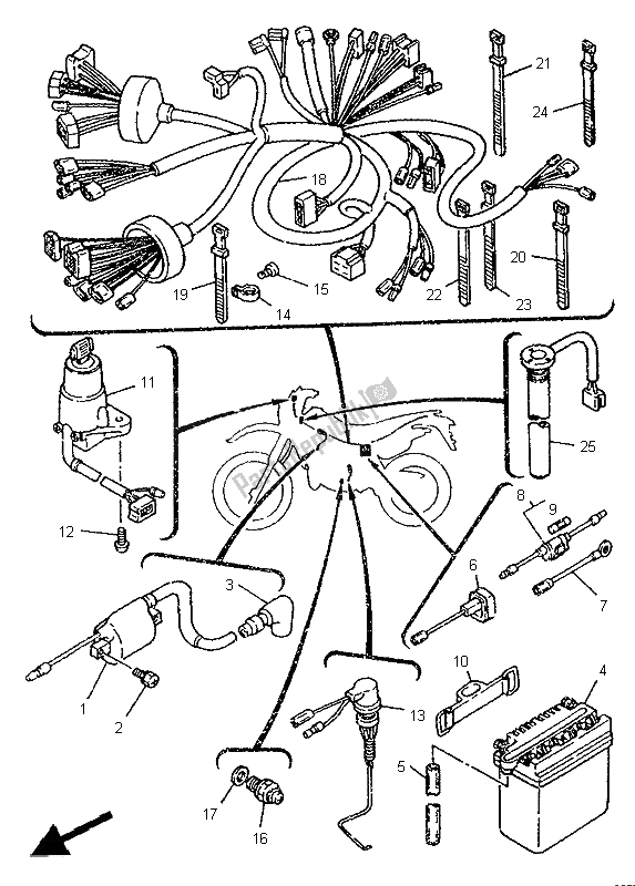 All parts for the Electrical 1 of the Yamaha DT 125R 1995