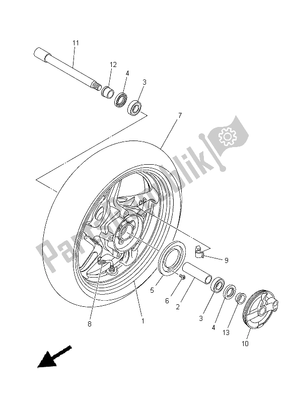 Wszystkie części do Przednie Ko? O Yamaha XP 500A 2014