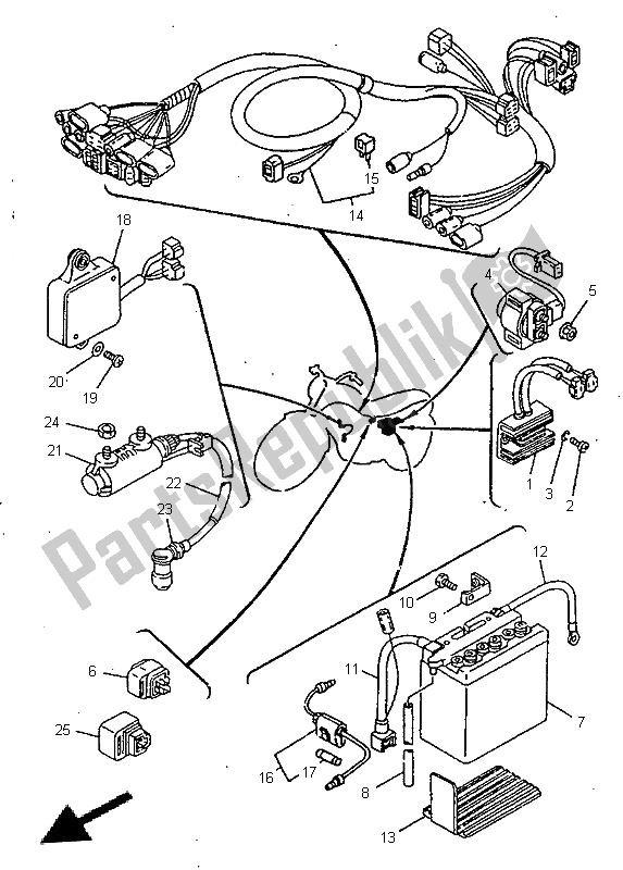 Toutes les pièces pour le électrique 1 du Yamaha SR 125 1996